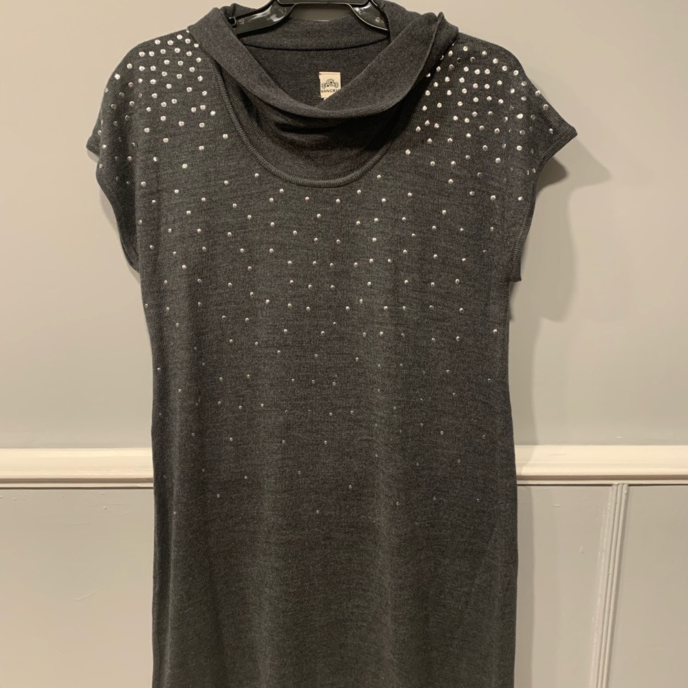 Sangria Sparkly Cowl Neck Sweater Dress